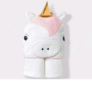 Cloud Island Unicorn Infant Hooded Towel - White & Gold baby shower gift NWT